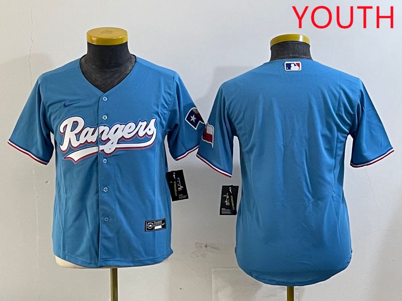 Youth Texas Rangers Blank Light Blue Game 2025 Nike MLB Jersey style 1
